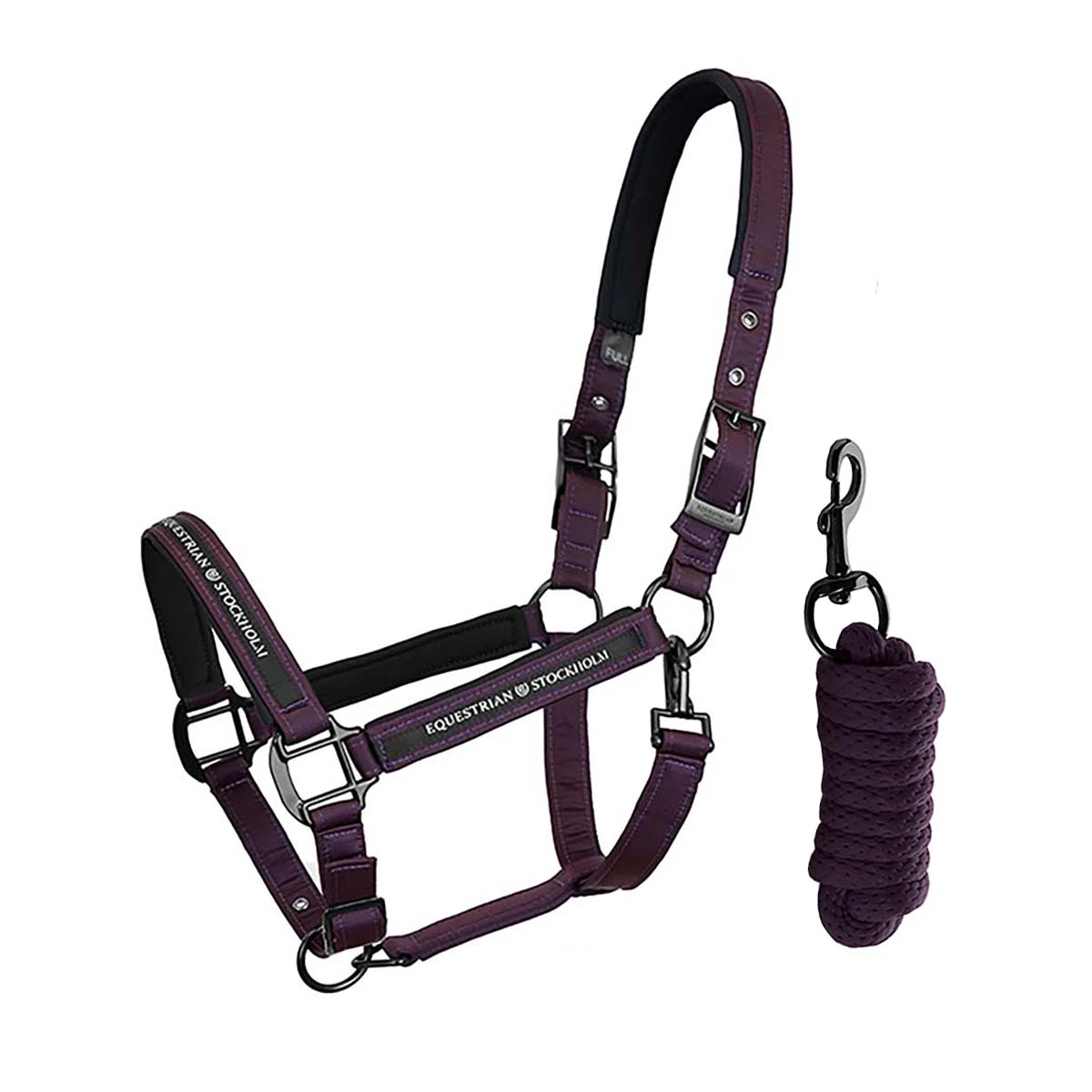 Halsterset Equestrian Stockholm Clean Black Raven Paars 3 Halsterset Equestrian Stockholm Clean Black Raven Paars