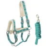 Halsterset Met Bont QHP Check Turquoise -Ruiter Hoek Verkoopwinkel halsterset met bont qhp check turquoise 1500x1500 112431