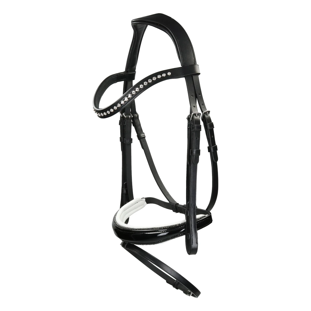 Hoofdstel Horsegear HGLucido Zwart-wit 3 Hoofdstel Horsegear HGLucido Zwart-wit