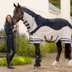 Vliegendeken LeMieux Arika Shower-Tek Middenblauw-grijs -Ruiter Hoek Verkoopwinkel vliegendeken lemieux arika shower tek middenblauw grijs 1500x1500 186493