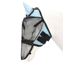 Vliegenmasker Horsegear Afneembare Neusflap Lichtblauw